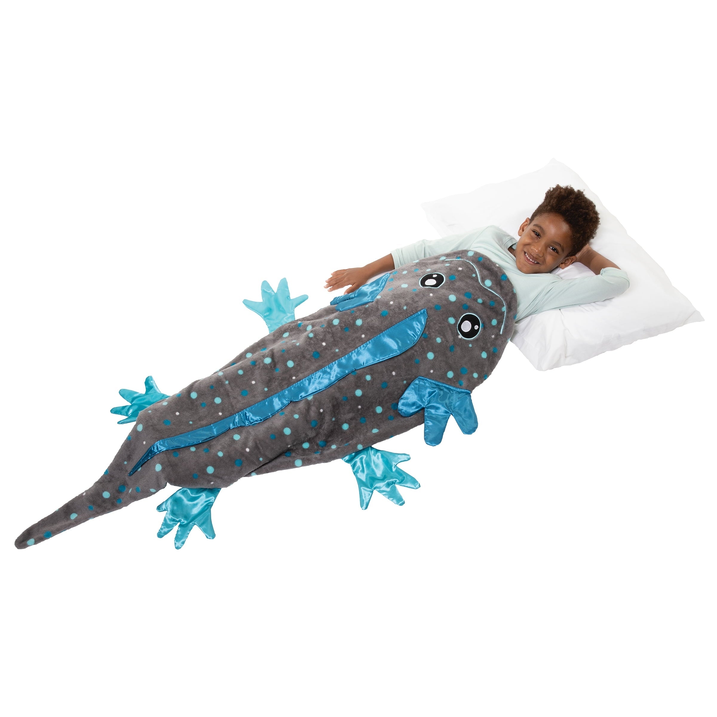 Decorative Knitted Tails, The Original Wearable Blanket with Sleeves, Super Soft Throw Fleece, Axolotl, Ages 5+ - Cozy Fleece Throw Blanket for Couch & Bed Detail