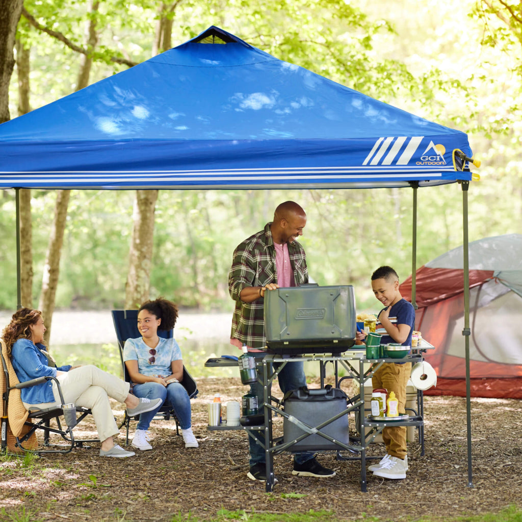 Portable Culinary Slim-Fold Cook Station - Choice 575 - Heavy-Duty Stainless Steel Camp Cooking Gear Detail