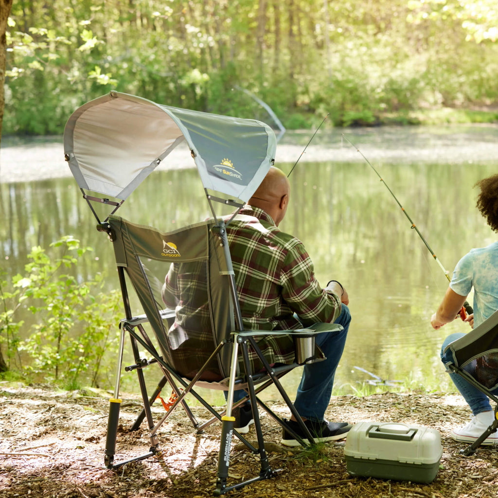 Heavy-Duty Freestyle SunShade Rocker - Choice 550 - RoadTrip Rocker Smooth Motion Camp Chair Detail