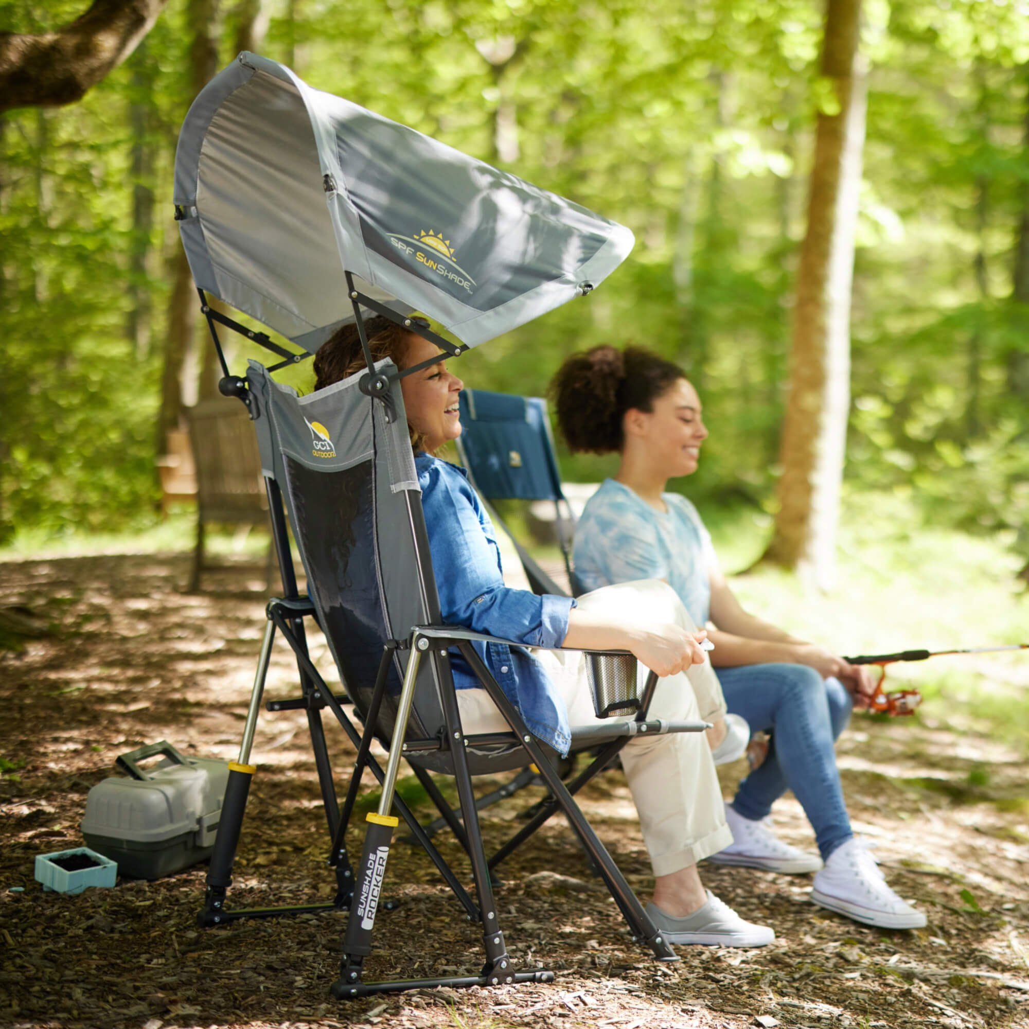 Heavy-Duty Freestyle SunShade Rocker - Choice 550 - RoadTrip Rocker Smooth Motion Camp Chair Detail