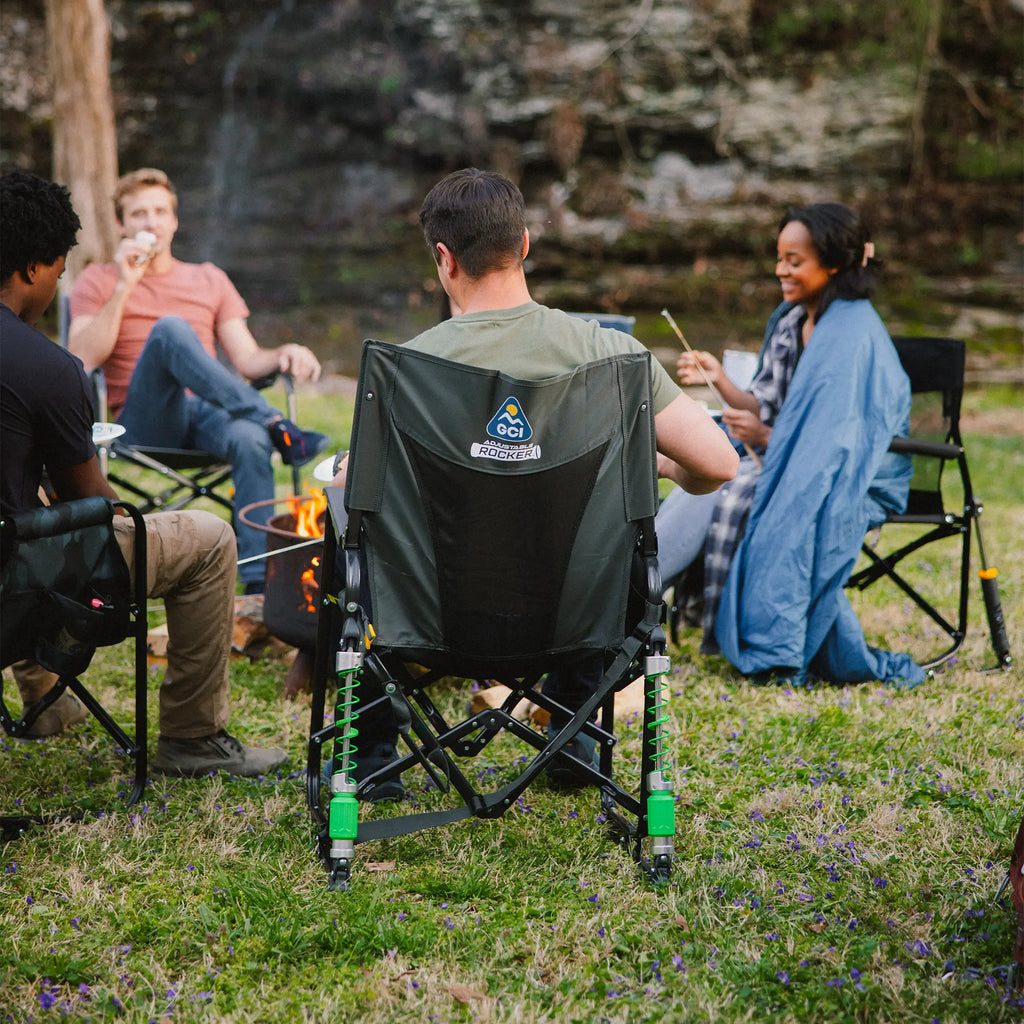 Heavy-Duty Freestyle Adjustable Rocker - Choice 573 - Patented Spring-Action Rocking Chair for Camping Detail