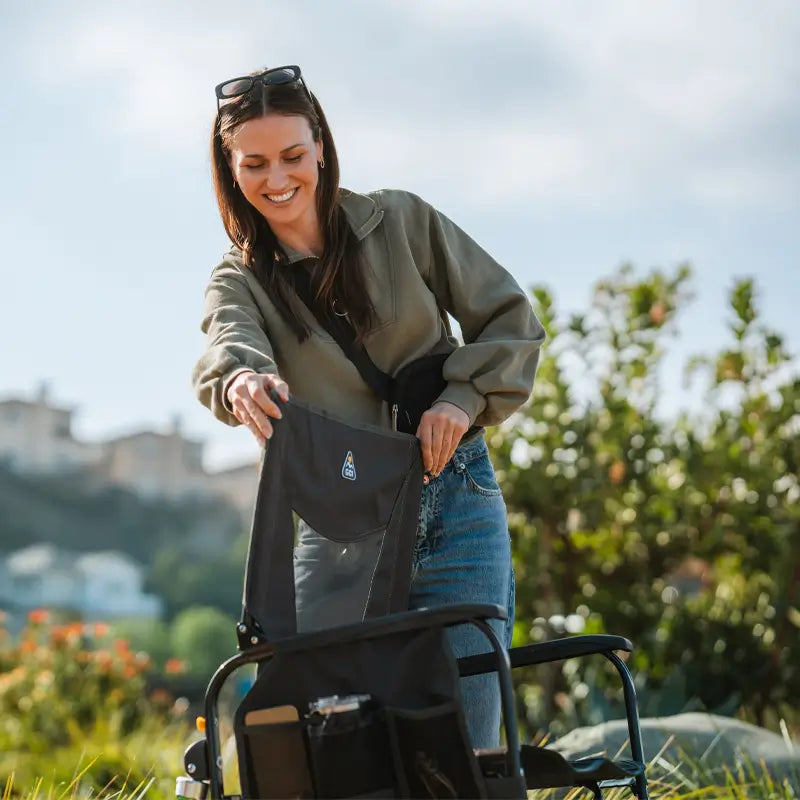 Heavy-Duty Freestyle Adjustable Rocker - Choice 573 - Patented Spring-Action Rocking Chair for Camping Detail