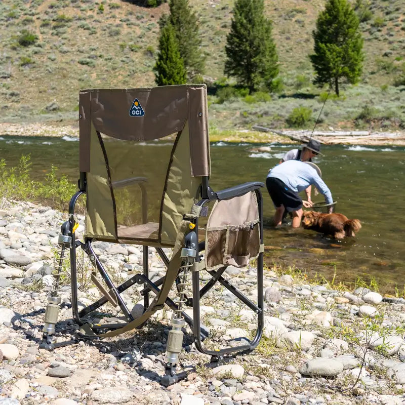 Heavy-Duty Freestyle Adjustable Rocker - Choice 573 - Patented Spring-Action Rocking Chair for Camping Detail