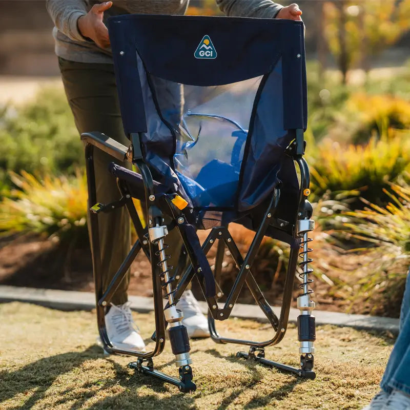 Heavy-Duty Freestyle Adjustable Rocker - Choice 573 - Patented Spring-Action Rocking Chair for Camping Detail