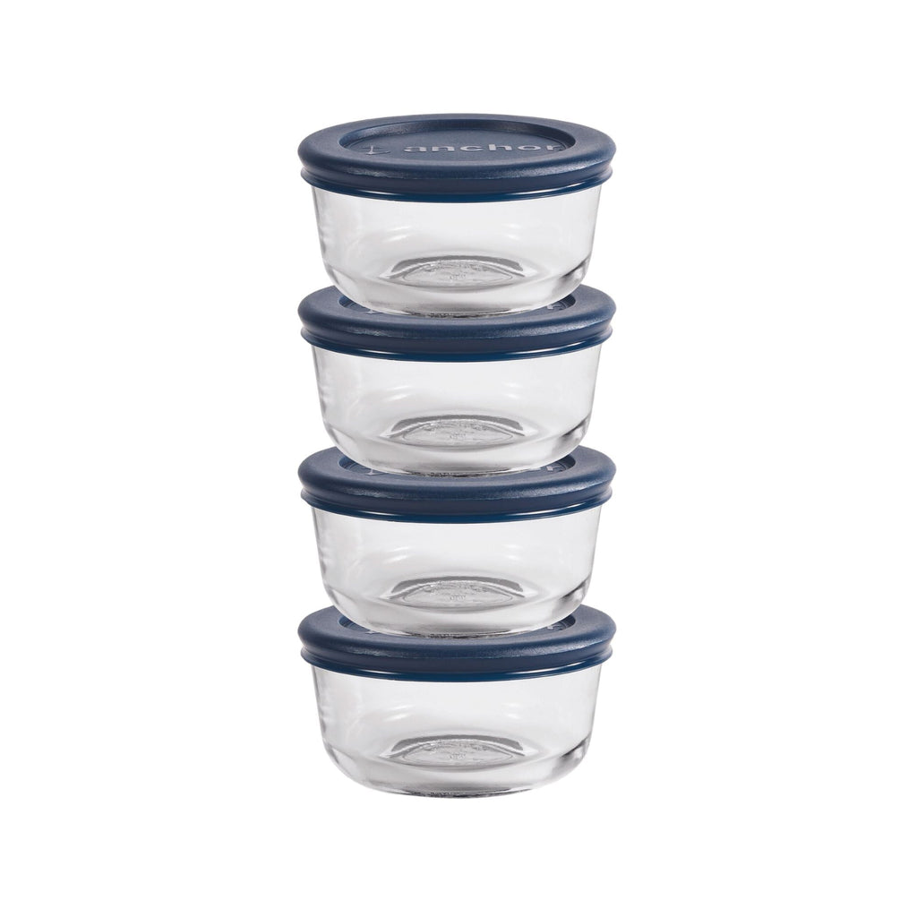 Playful Geometric Glass Food Storage Containers with Lids, 1 Cup Round, Set of 4 - Squishy Dohnut Sweet Treat Shaped Stress Toy - Default Title