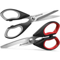Ergonomic Manual 2 Pcs Kitchen Scissors, Heavy Duty Shears with Serrated Blade, Ergonomic Handle Food Scissor for Poultry, H... - Innovative Kitchen Helper for Modern Cooking - Default Title