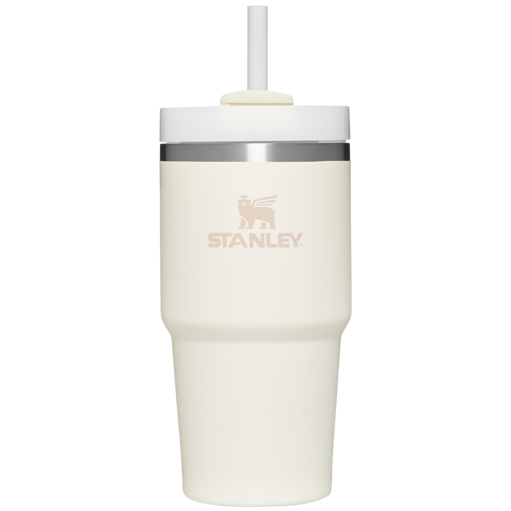 Splash-Resistant FlowState The Quencher H2.0 Flowstate Tumbler D030T - Double-Wall Vacuum Insulated Travel Tumbler with Straw - Cream
