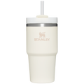 Splash-Resistant FlowState The Quencher H2.0 Flowstate Tumbler D030T - Double-Wall Vacuum Insulated Travel Tumbler with Straw - Cream