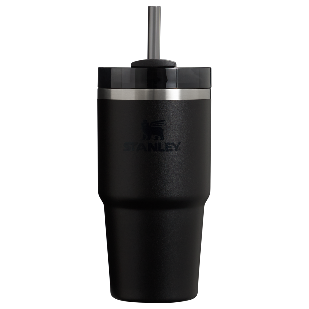 Splash-Resistant FlowState The Quencher H2.0 Flowstate Tumbler D030T - Double-Wall Vacuum Insulated Travel Tumbler with Straw - Black 2.0