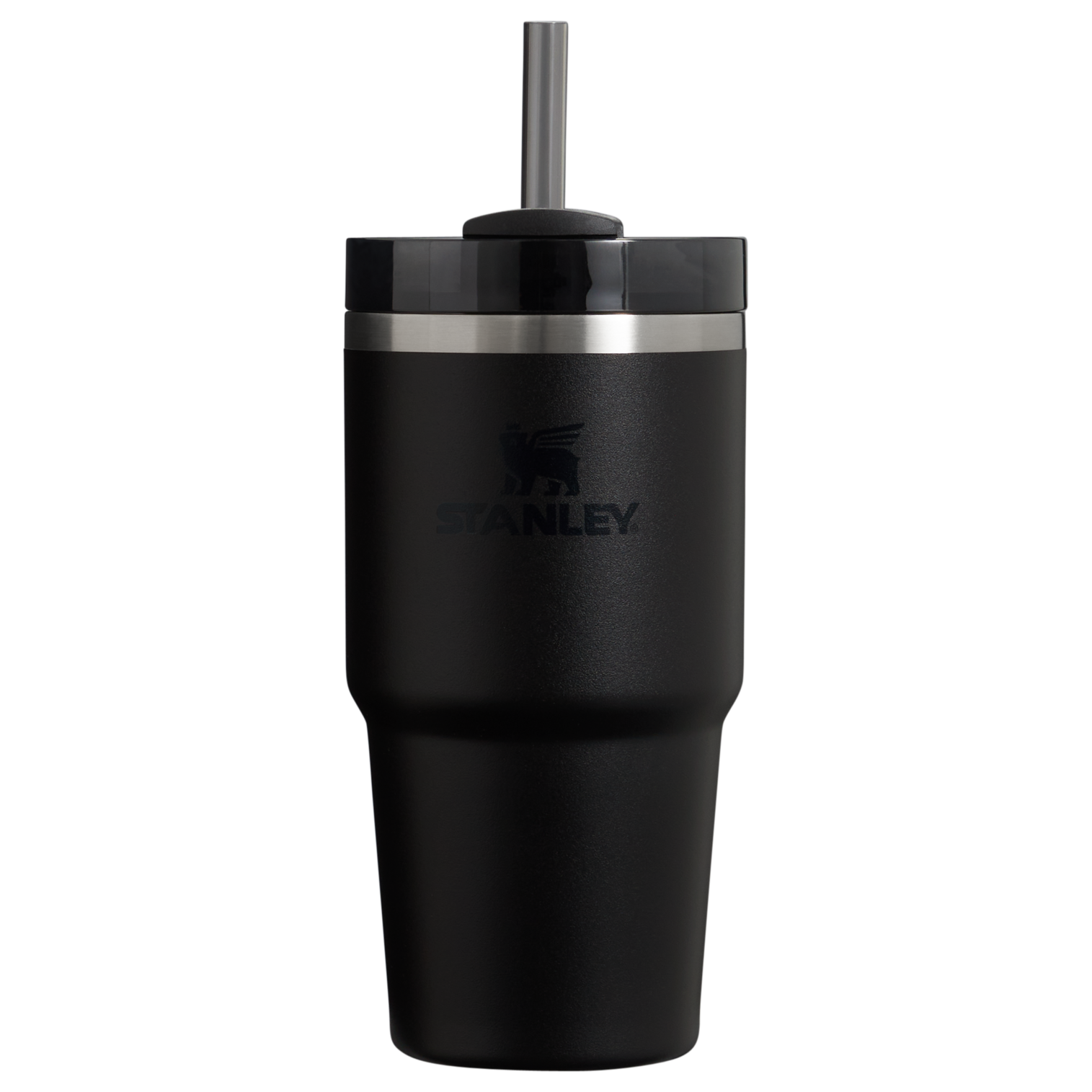 Splash-Resistant FlowState The Quencher H2.0 Flowstate Tumbler D030T - Double-Wall Vacuum Insulated Travel Tumbler with Straw - Black 2.0