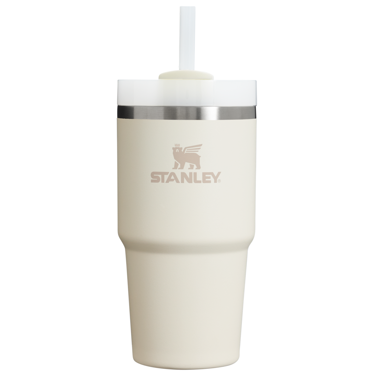 Splash-Resistant FlowState The Quencher H2.0 Flowstate Tumbler D030T - Double-Wall Vacuum Insulated Travel Tumbler with Straw - Cream 2.0