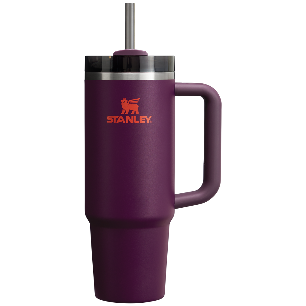 Splash-Resistant FlowState The Quencher H2.0 Flowstate Tumbler | Stanley Create D331C - Premium Stainless Steel Straw Cup for All-Day Hydration - Plum
