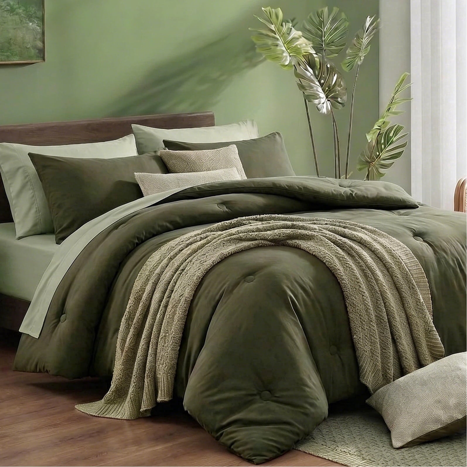 Fluffy Down Alternative 7 Pieces Comforter Set Queen，Bed in A bag，All Seasons Bedding sets with Comforter,Fitted Sheet,Flat Sheet,Pillowcases... - Cloud-Like Soft Lightweight Bed Comforter - Default Title