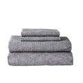 Wrinkle-Resistant 300 Thread Count 4-Piece Cotton Percale Ziggy Geo Print Grey Flannel Bed Sheet Set, Queen - Breathable Egyptian Cotton Flat & Fitted Sheets - Default Title