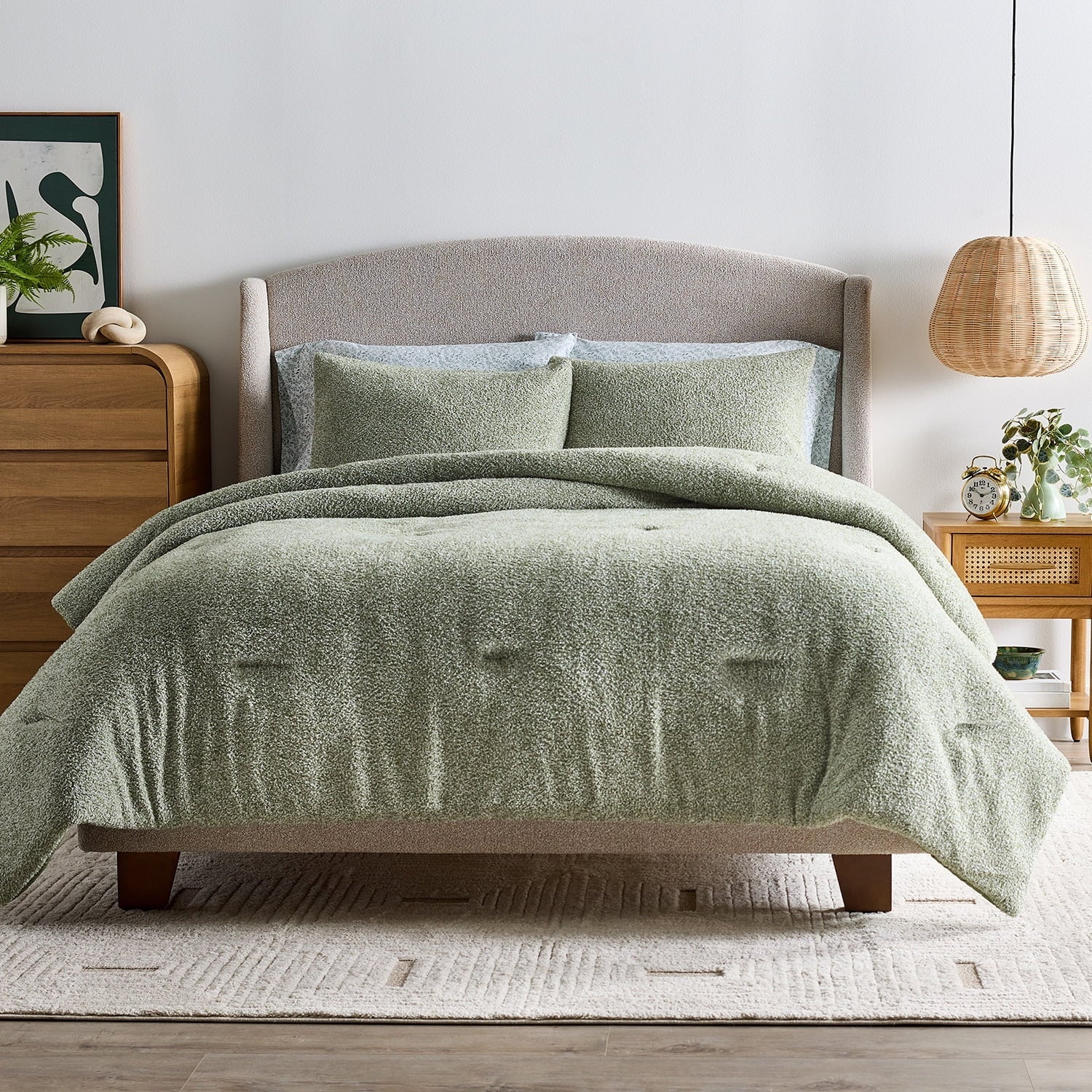 Luxurious Quilted King, Comforter Set with Shams - Soft and Cozy, Green - All-Season Down Alternative Comforter Insert - Default Title