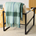 Reversible Sherpa Faux Mohair Cozy Couch Throw Blanket Green Plaid, 50x72" - Super Soft Reversible Sherpa Flannel Blanket - Default Title