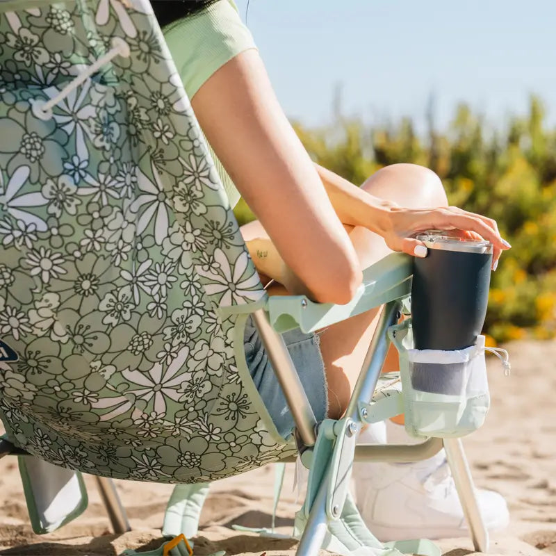 Reclining Beach Backpack Beach Chair - Choice 709 - Low-Profile Reclining Beach Chair with Backpack Straps Detail