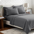 Ultra-Soft Luxury Bed Sheet Set- 6 Piece - Queen, Gray - Cooling Hotel Quality Bedding Sheets and Pillowcases - Default Title