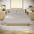 Hypoallergenic Cloud 100% Cotton Striped 3-Piece Natural Comforter Set, Full/Queen - Cloud-Like Soft Lightweight Bed Comforter - Default Title