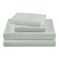 Cooling Sateen Solid 4-Piece 100% Cotton Washed Percale Sage Green Sheet Set, Full - Premium Ultra-Soft Pillowcase Pair for Sleeping - Default Title
