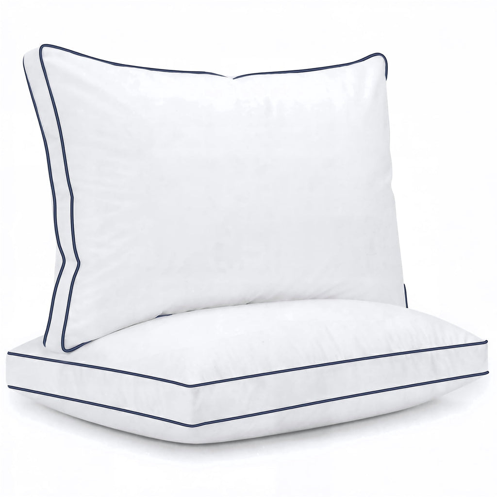 Fluffy Shredded for Queen Size 2 Pack, Duck Feather and Shredded Memory Foam Soft Luxury Hotel Collection - Ergonomic Memory Foam Pillow for Neck Pain Support - Default Title