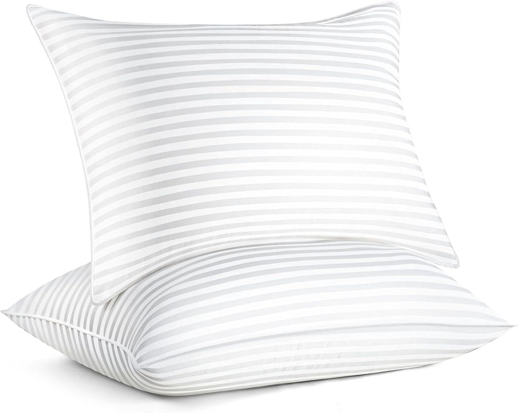 Decorative Plump Pillow for Beds 2 Pack Queen Size Pillows Set of 2 Hypoallergenic Hotel Down Alternative Pillow for Side and Back Sle... - Decorative Throw Pillow Cushion for Sofa & Bed - Default Title