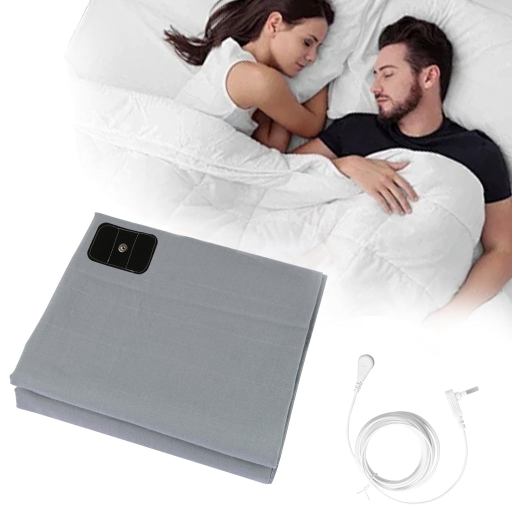 Cooling Sateen Grounding Sheets for All Mattress Sizes, Grounding Mat for Bed 10% Silver Fiber+90% Organic Cotton Grounding Sheets S... - Premium Ultra-Soft Pillowcase Pair for Sleeping - Default Title