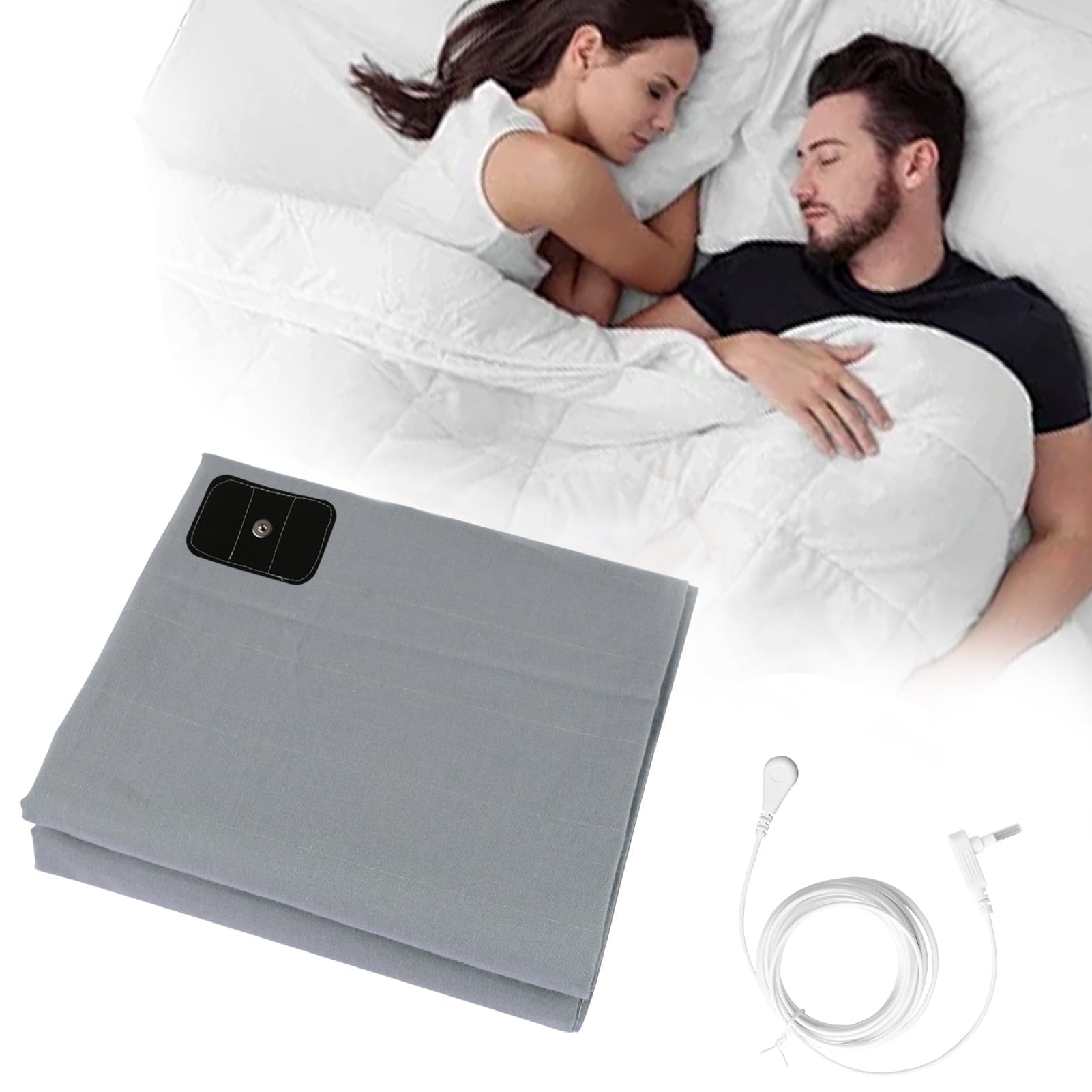 Cooling Sateen Grounding Sheets for All Mattress Sizes, Grounding Mat for Bed 10% Silver Fiber+90% Organic Cotton Grounding Sheets S... - Premium Ultra-Soft Pillowcase Pair for Sleeping - Default Title