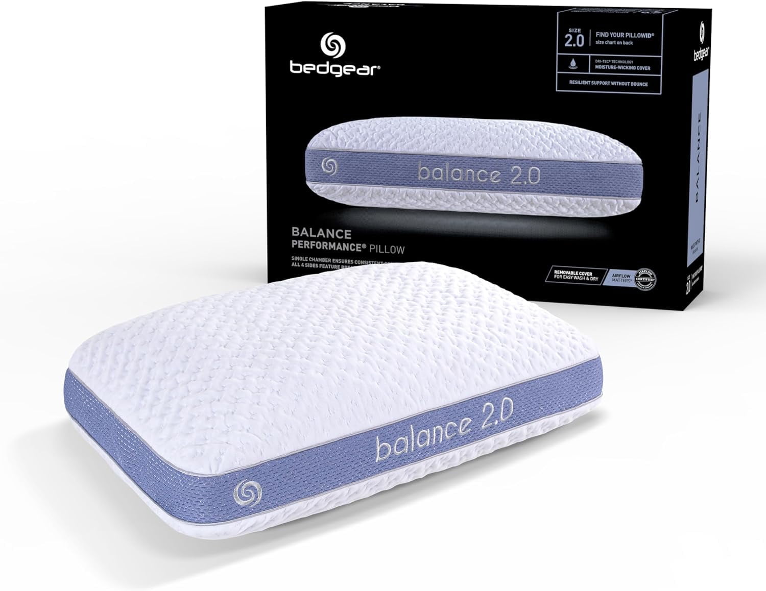 Fluffy Shredded Performance Pillow – 2.0 - Moisture Wicking Bed Pillow for All Sleep Positions - Medium Firmness Bed Pillow -... - Ergonomic Memory Foam Pillow for Neck Pain Support - Default Title
