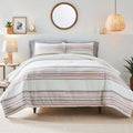 All-Season 3-Piece Red Yarn Dye Stripe Comforter Set, Full/Queen - Cloud-Like Soft Lightweight Bed Comforter - Default Title