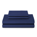 Ultra-Soft 4-Piece 300 Thread Count Blue Cove Cotton Sateen Bed Sheet Set, Queen - Cooling Hotel Quality Bedding Sheets and Pillowcases - Default Title