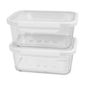 Sweet Treat Shaped 4Cup Rectangle Glass Food Storage Container with Tritan Lid. Set of 2, 4 Pieces, Designed to H... - Squishy Dohnut Sweet Treat Shaped Stress Toy - Default Title