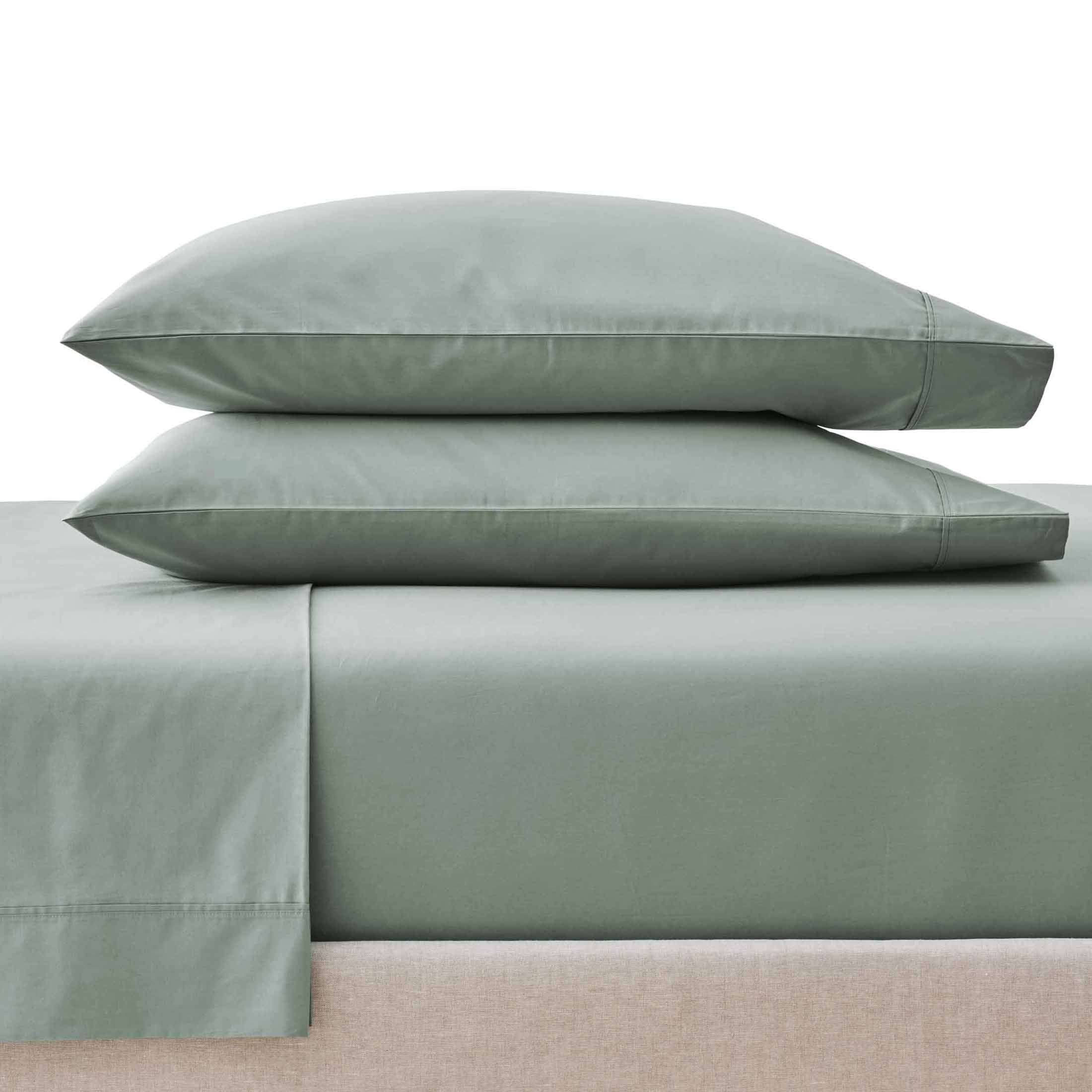 Wrinkle-Resistant Cool & Crisp 4-Piece 300 Thread Count Green River Cotton Percale Sheet Set, Queen - Breathable Egyptian Cotton Flat & Fitted Sheets - Default Title