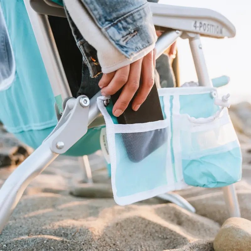Rust-Resistant Aluminum Bi-Fold Beach Chair - Choice 601 - Multi-Position Outdoor Beach Chair with Pillow Detail