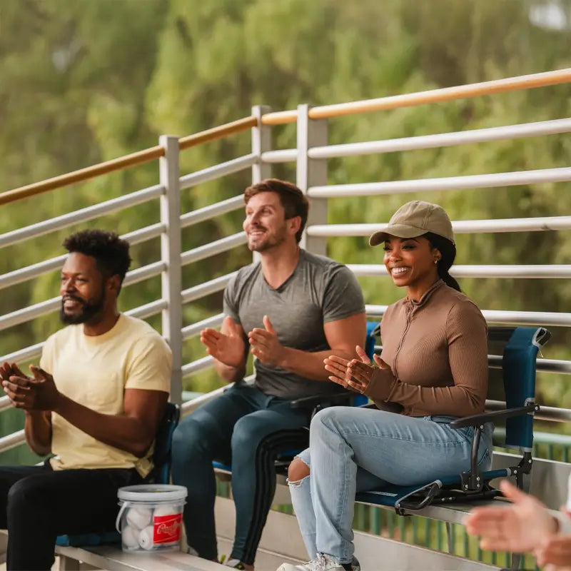 Bleacher-Friendly Big Comfort Stadium Chair with Armrests - Choice 465 - Ergonomic Portable Stadium Seat for Sports Events Detail