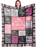 Reversible Sherpa Birthday Gifts for Women Girls Throw Blanket, Happy Birthday Decorations for Women, Gifts for Women Birthday Unique, ... - Cozy Fleece Throw Blanket for Couch & Bed - Default Title