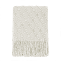 Super Soft Flannel Rhombus Beige Throw Blanket, Soft and Lightweight, 50"x 60" - Lightweight Plush Warm Blanket for All Seasons - Default Title