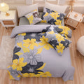Heavyweight Warmth Yellow Floral Comforter Set Queen Flower Bed Set Adult Soft Botanical Boho Bedding Set - Luxurious Quilted Duvet Cover Set - Default Title
