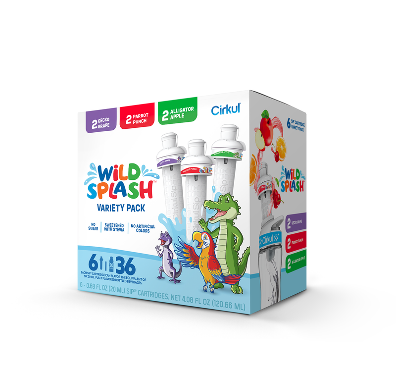 Refreshing Electrolyte Wild Splash 6-Pack Variety Pack 2TB7 - Sugar-Free Fruit Flavor Cartridge Refill Detail