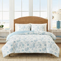 Heavyweight Warmth 3-Piece Lightweight 100% Cotton Blue & White Ocean Print Comforter Set, Full/Queen - Hypoallergenic Ultra-Fluffy Quilt for Winter - Default Title