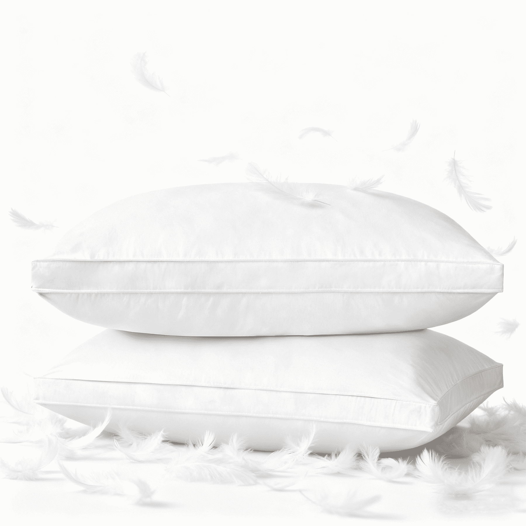 Ergonomic Memory Foam Goose Feather & Down Pillow King Size 20"x36" – Hotel Quality Bed Pillow for Sleeping, 100% Organic Cotton Cover, Hyp... - Orthopedic Shredded Foam Bed Pillow Set - Default Title
