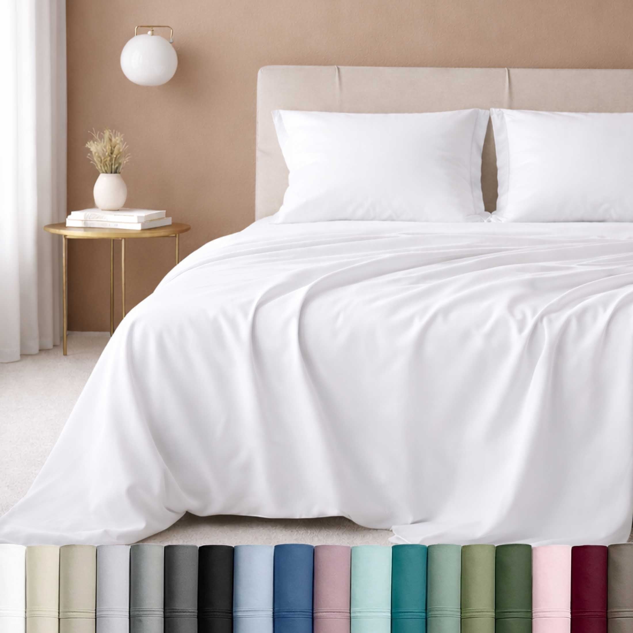Ultra-Soft 100% Cotton Queen Sheets Set - 600 Thread Count 100% Cotton Sheets Queen, Sateen Deep Pocket Adult/Teen 4 Piece Bed Sh - Luxury Bed Sheet Set with Deep Pockets - Default Title