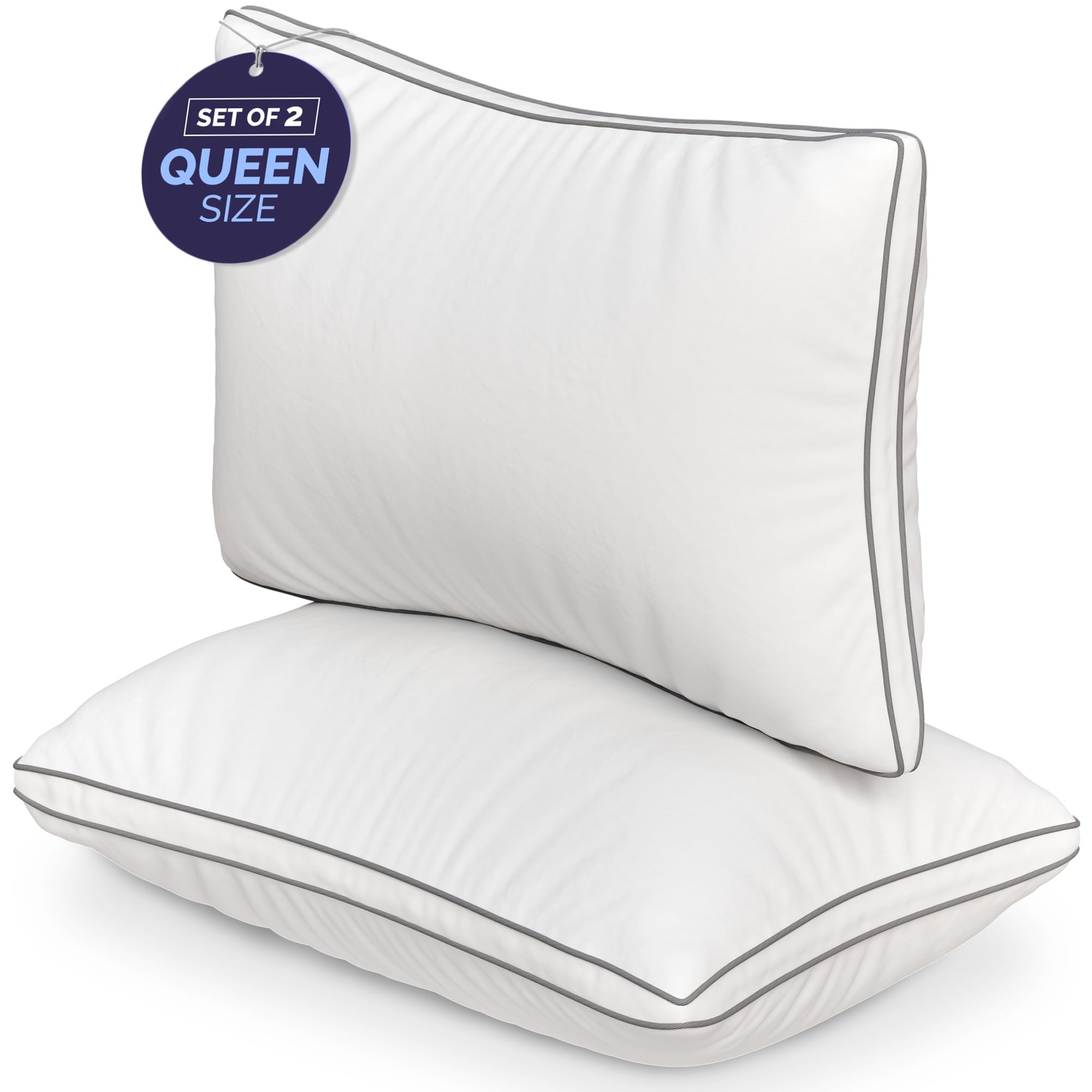 Fluffy Shredded Bed Pillows Queen Size Set of 2 - Luxury Down Alternative Pillow - 5 Star Hotel Pillows for Back, Side and Stomach Sl... - Orthopedic Shredded Foam Bed Pillow Set - Default Title