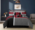 Luxurious Quilted 7-Piece Medallion Patchwork Comforter Set, Full, Red/Gray/Black - Cloud-Like Soft Lightweight Bed Comforter - Default Title