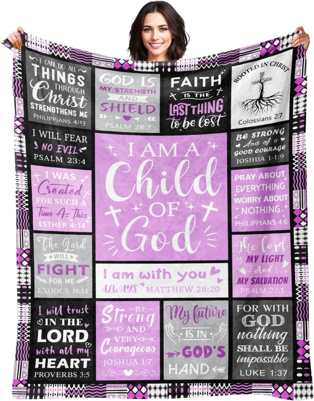 Lightweight Warm Christian Gifts for Women - Baptism Gifts for Girl - Child of God Blanket - Inspirational Birthday Religious Catholic... - Lightweight Plush Warm Blanket for All Seasons - Default Title