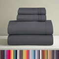 Premium Egyptian Cotton Sheets Set, 4 Piece Deep Pocket Sheets, 100% Soft Microfiber Bed Sheets Set, Gray - Luxury Bed Sheet Set with Deep Pockets - Default Title