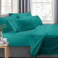 Breathable Luxury RV/Short Queen 6-Piece Bed Set for Campers - Deep Pocket Fitted Sheet Luxury Soft Microfiber, Teal - Premium Ultra-Soft Pillowcase Pair for Sleeping - Default Title