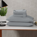 Premium Egyptian Cotton Soft Finish Microfiber Percale Queen Bed Sheet Set – 4-Piece Lightweight, Wrinkle-Resistant, Quick-Dry, Light Gray - Premium Ultra-Soft Pillowcase Pair for Sleeping - Default Title