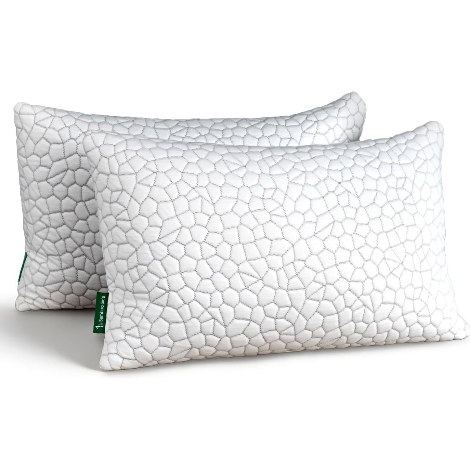Orthopedic Support Shredded Memory Foam Pillows for Sleeping, Bed Pillows Queen Size Set of 2 Pack Adjustable for Side and Back Sleeper ... - Decorative Throw Pillow Cushion for Sofa & Bed - Default Title