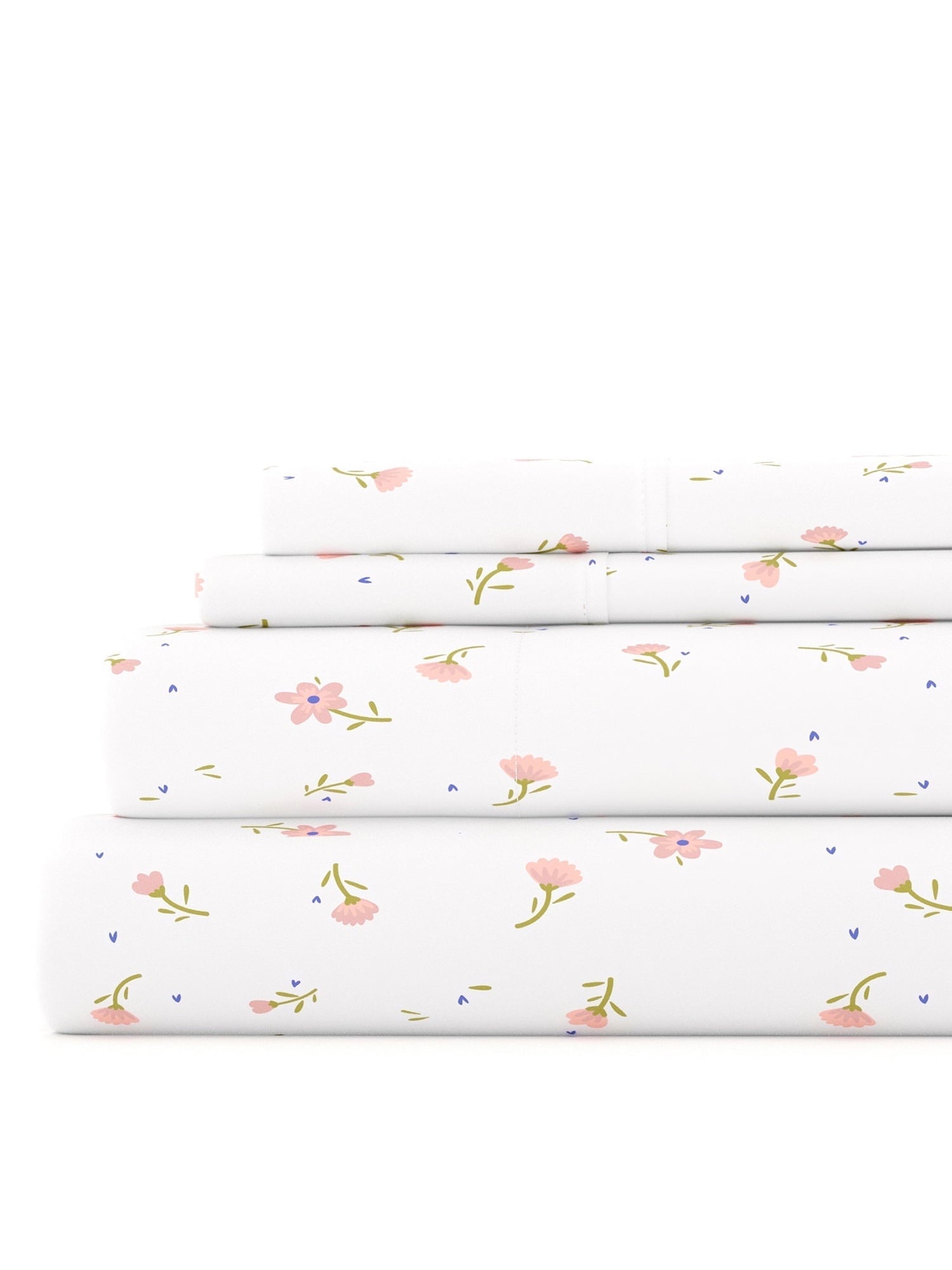 Wrinkle-Resistant Ultra Soft & Breathable Wrinkle Free Bed Sheets Set - Floral Pink Farmhouse Patterned for Twin Size Bedding - Luxury Bed Sheet Set with Deep Pockets - Default Title